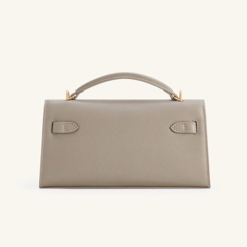 JW PEI Gray Structured Top-Handle Satchel with Gold Hardware - Picture 4 of 6